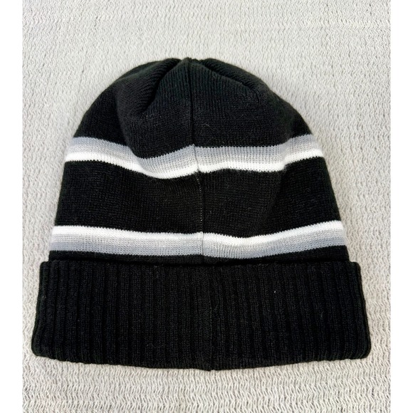 Champion Knit Beanie Black w/ White Stripe - Picture 2 of 4